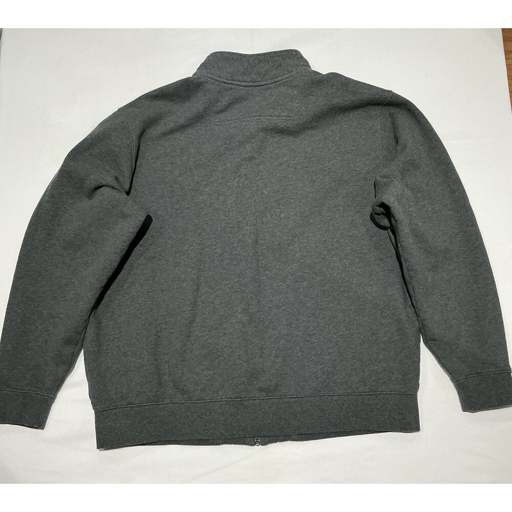 LL Bean Sweatshirt Mens XL Gray Fleece Lined Fill Zip Mock Neck - Picture 3 of 8
